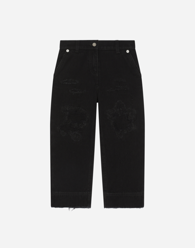 Dolce & Gabbana Kids' Denim Jeans With Abrasions