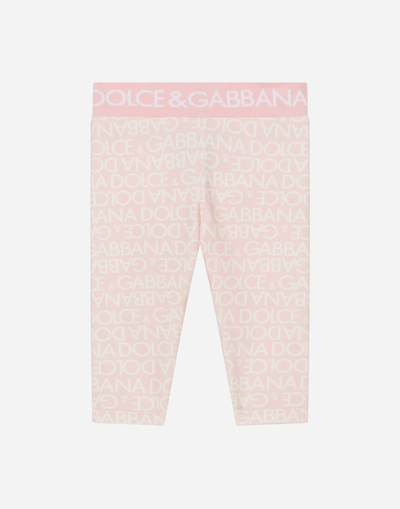 Dolce & Gabbana Babies' Interlock Leggings With All-over Logo Print