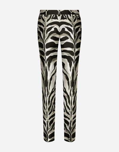 Dolce & Gabbana Lamé Jacquard Trousers With Zebra Design