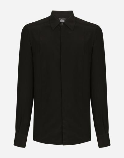 Dolce & Gabbana Gold-fit Crêpe De Chine Shirt