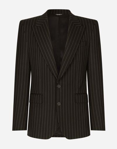 Dolce & Gabbana Single-breasted Pinstripe Stretch Wool Sicily-fit Suit