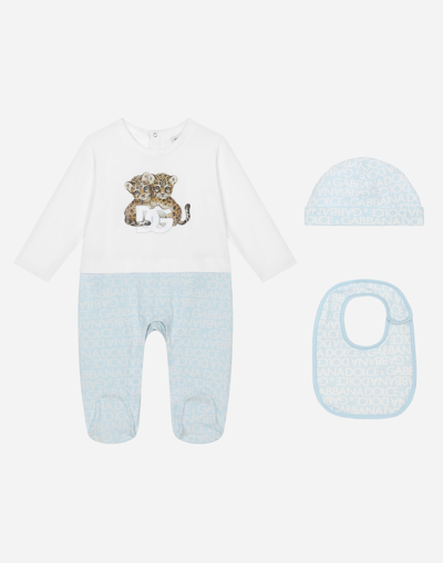 Dolce & Gabbana Babies' 3-piece Gift Set With All-over Logo Print