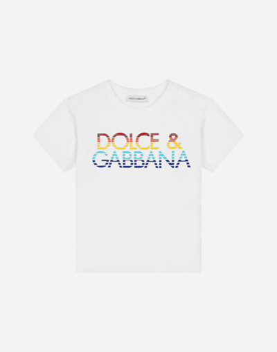 Dolce & Gabbana Babies' Jersey T-shirt With Logo Print