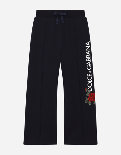 Dolce & Gabbana Kids' Logo-print Track Pants In Blue