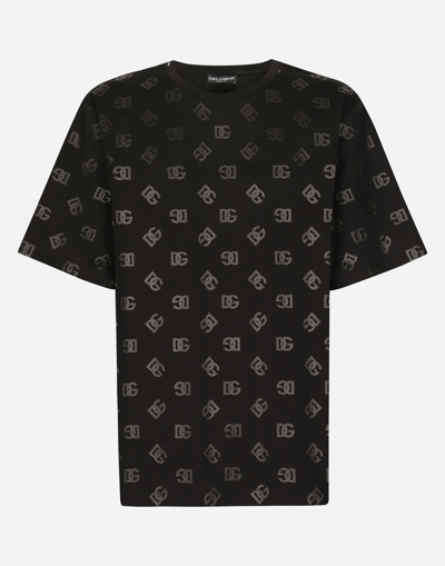 Dolce & Gabbana Logo-monogram-print T-shirt In Black