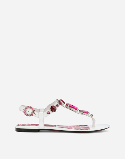 Dolce & Gabbana Patent Leather Thong Sandals