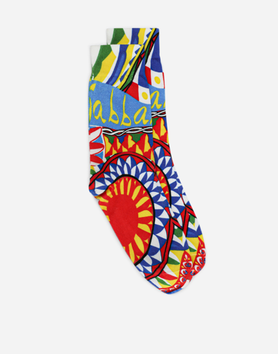 Dolce & Gabbana Carretto-print Cotton Socks