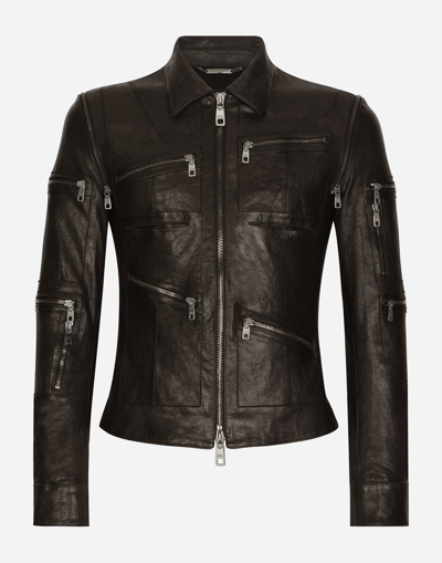 Dolce & Gabbana Washed Leather Jacket