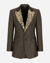 DOLCE & GABBANA LAMÉ JACQUARD BEAT-FIT JACKET