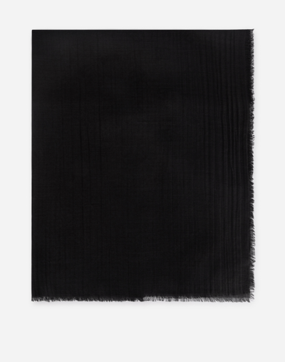 Dolce & Gabbana Silk And Cashmere Jacquard Shawl In Black