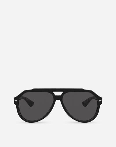 Dolce & Gabbana Sonnenbrille Mit Rundem Gestell In Black