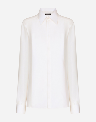Dolce & Gabbana Silk Crepe-de-chine Shirt In White