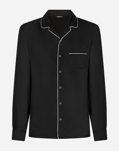 Dolce & Gabbana Silk Pyjama Shirt In Black