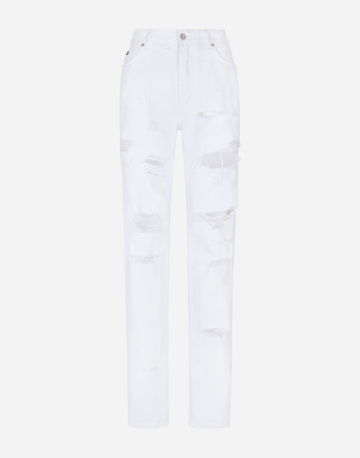 Dolce & Gabbana Boyfriend Jeans With Rips