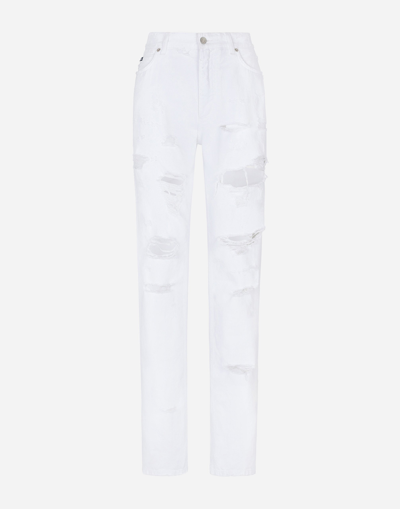 Dolce & Gabbana Gerade Jeans Im Distressed-look In Variante Abbinata