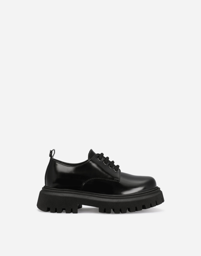 Dolce & Gabbana Kids' Chunky-sole Derby Shoes In Black