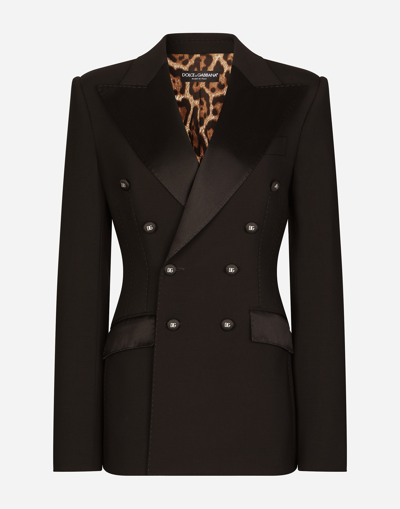 Dolce & Gabbana Satin And Duchesse Tuxedo Jacket In Black