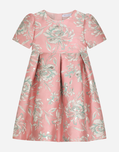 Dolce & Gabbana Short-sleeved Floral Cloque Dress