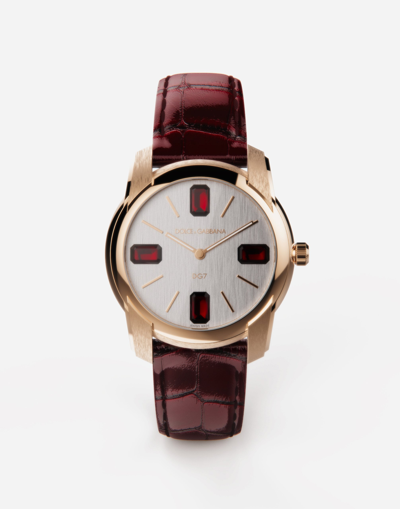Dolce & Gabbana Gold Watch With Rubies In Brown
