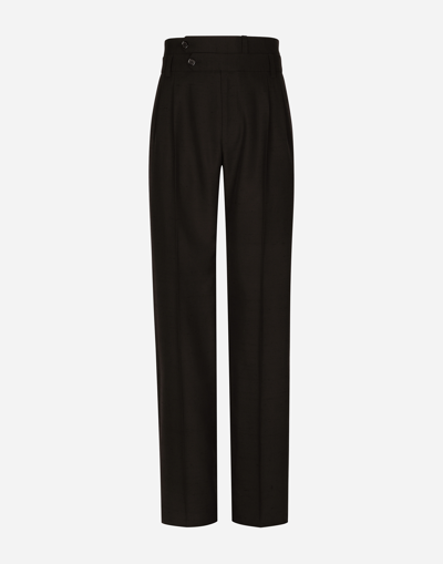 Dolce & Gabbana Tailored Shantung Silk And Cotton Trousers