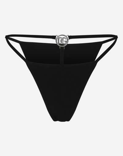 Dolce & Gabbana Bikini Bottoms With Cut-out In Black