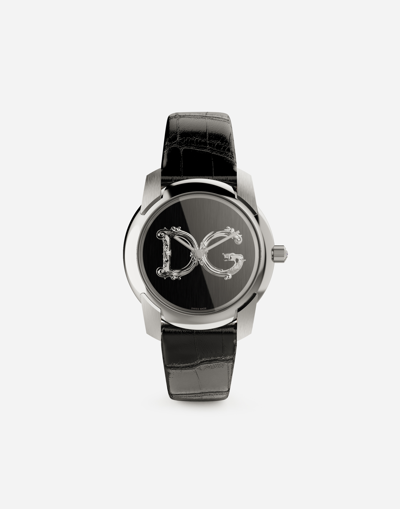 Dolce & Gabbana Dg7 Barocco Watch With Black Alligator Strap