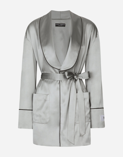 Dolce & Gabbana Kim Dolce&gabbana Satin Pyjama Shirt With Belt