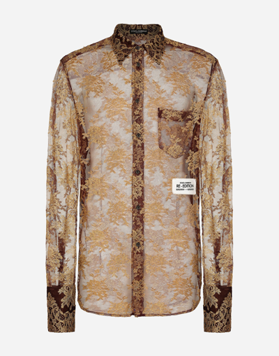 Dolce & Gabbana Floral-print Sheer Shirt In Combined Colour