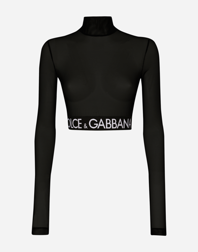 Dolce & Gabbana Tulle Turtle-neck Top