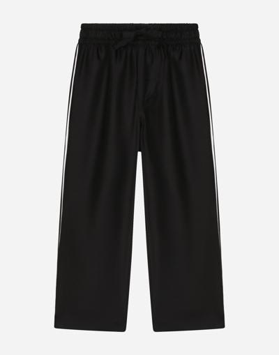 Dolce & Gabbana Silk Twill Pyjama Trousers With Dg Embroidery
