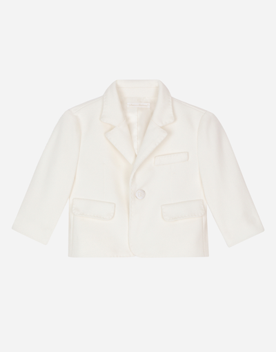 Dolce & Gabbana Babies' Classic Single-breasted Textured Jersey Jacket
