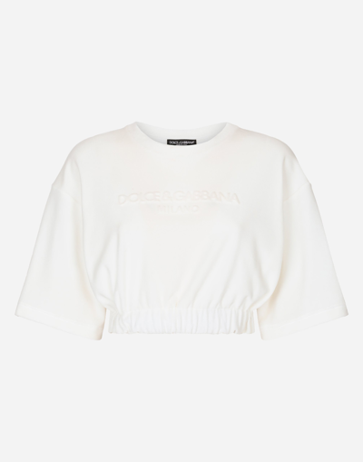 Dolce & Gabbana Chenille Top With Tonal-logo In S9995