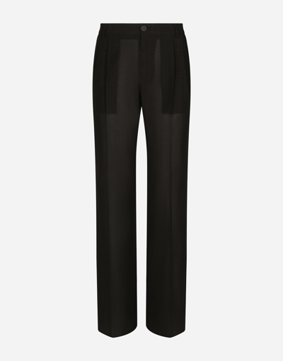 Dolce & Gabbana Tailored Straight-leg Trousers In Technical Cotton