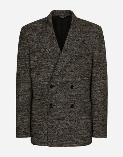 Dolce & Gabbana Double-breasted Cotton And Wool Jersey Jacket