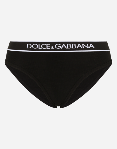 Dolce & Gabbana Fine-rib Jersey Briefs With Branded Elastic