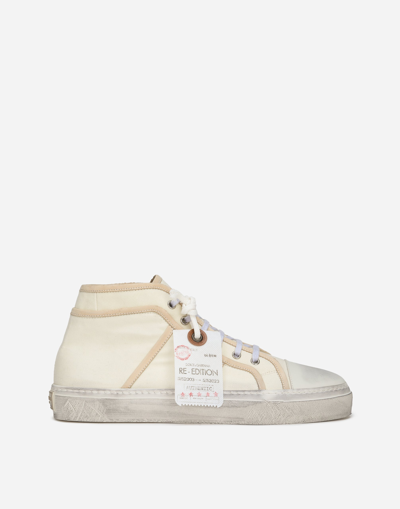 Dolce & Gabbana Fabric Vintage Mid-top Trainers In White