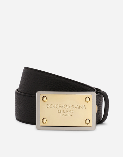 Dolce & Gabbana Grainy Calfskin Belt