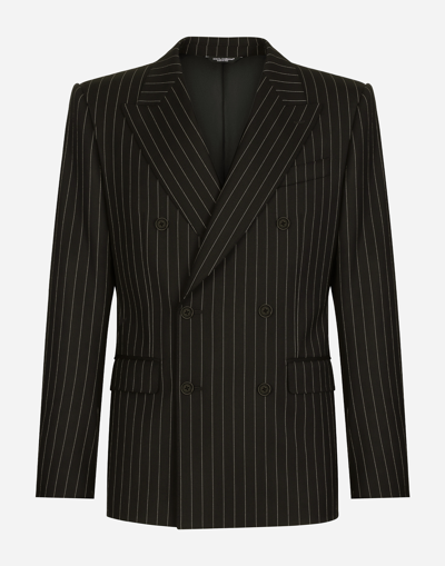 Dolce & Gabbana Double-breasted Pinstripe Stretch Wool Sicilia-fit Suit