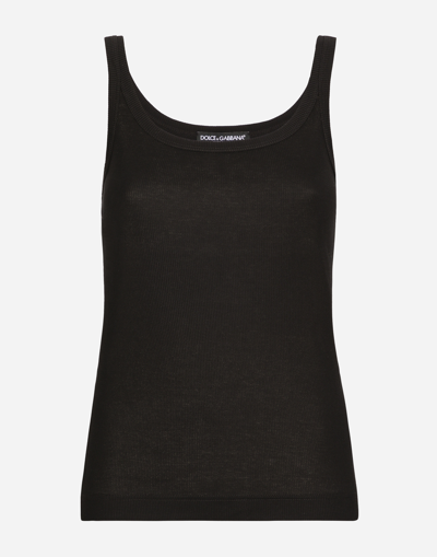Dolce & Gabbana Fine-rib Tank Top In Black