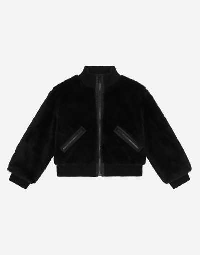 Dolce & Gabbana Faux Fur Bomber Jacket With Tag