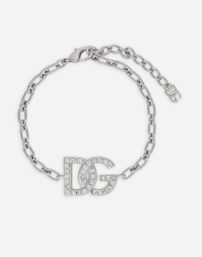 Dolce & Gabbana Link Bracelet With Dg Logo In Purple