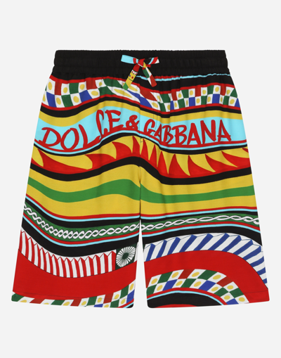 Dolce & Gabbana Carretto-print Shorts In Multi