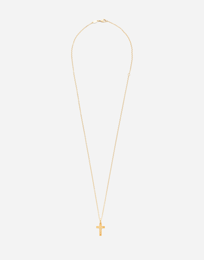 Dolce & Gabbana Cross Pendant On Yellow Gold Chain