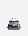 DOLCE & GABBANA DENIM PATCHWORK MINI SICILY BAG