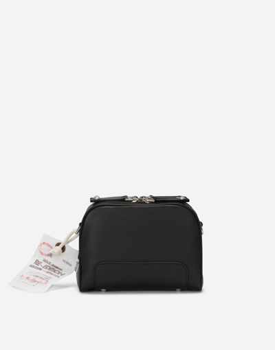 Dolce & Gabbana Calfskin Toiletry Bag In Black