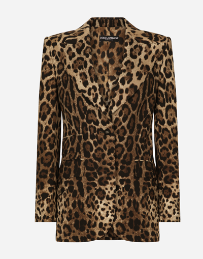 Dolce & Gabbana Leopard-print Wool Turlington Jacket