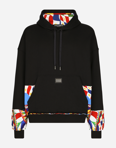 Dolce & Gabbana Jersey Hoodie With Printed Details