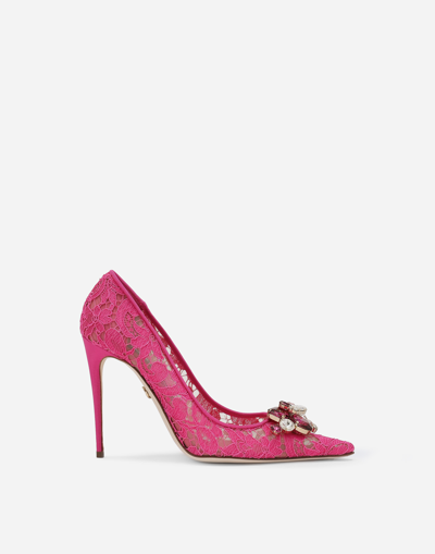 Dolce & Gabbana Rainbow Lace Pumps In Lurex Lace In Multi