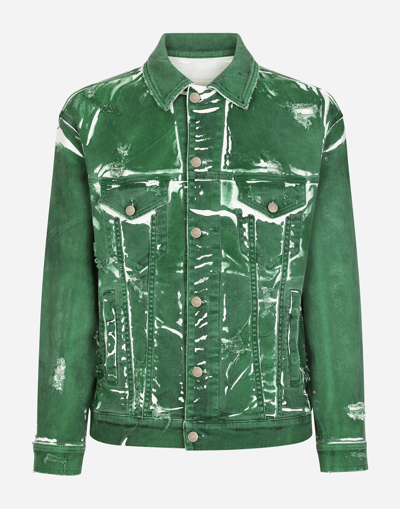 Dolce & Gabbana Overdyed Stretch Denim Jacket