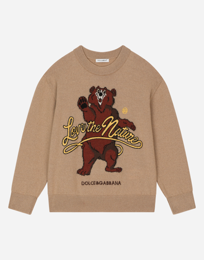 Dolce & Gabbana Wool Jacquard Jumper With Intarsia And Embroidery